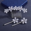 Missgrace Bride Wedding Prom Silver Flower Hair Comb Bridal Headpieces