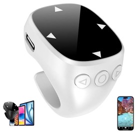 Touchscreen Fingertip Wireless Bluetooth Remote Control-Upgrades Remote Tiktok Scrolling Ring for Phone,Page Turner Tiktok Scrolling Rings for Camera,Bbluetooth Remotes Scrollings Ring - Color: White