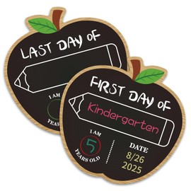 WALENGIF First and Last Day of School Chalkboard 9.8" Double Sided Reusable Back to School Sign for Kids Girls Boys Preschool Pre-K Kindergarten 1st Grade Photo Props 1st Day of Schools Board Gifts