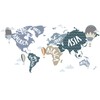 World Map Wall Sticker Set V248 | Hand-Drawn | Sticker