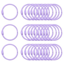 sourcing map 50pcs Binder Rings 1 Inch Loose Leaf Binder Ring Metal Book Rings Colorful Loose Leaf Rings for Index Cards Keychain Key Notebook Rings for Home Office, Purple