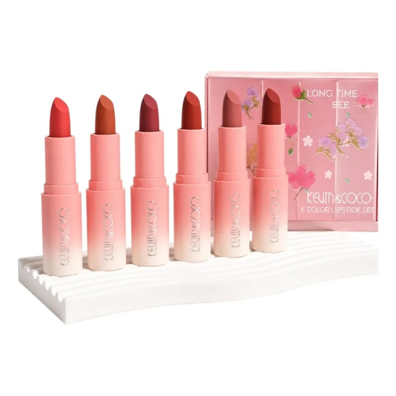 Set De Labiales Kevin Coco, 6 Labiales Tonos Variados
