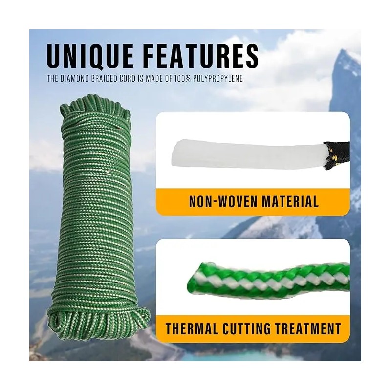 Diamond Braided Polypropylene Rope Nylon Rope Mix Thick Heavy Duty
