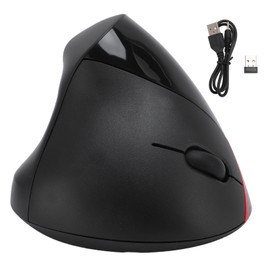 Right Hand Ergonomic Mouse 3 Adjustable DPI 800 1200 1600 Levels Rechargeable 2.4G Wireless Vertical Optical Mouse for Laptop Tablet Black