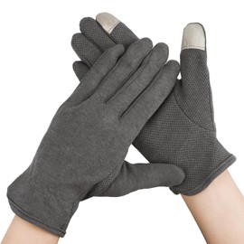 Segbeauty 6 Pairs Cotton Gloves Touchscreen, Hand Moisturizing Gloves Overnight for Women, Finger Touch Screen Moisturizer Gloves for Dry Hand, Non-Slip Cotton Work Gloves Lotion Gloves Gray