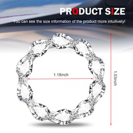 Shakas Bling Car Ignition Switch Cover, Creative Teardrop Rhinestone Inlaid Push to Start Decorative Ring Cover, Exquisite Ladies Car Accessories, Suitable for Most Cars (White)