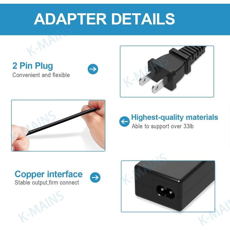 K-MAINS 33.6v AC DC Adapter Replacement for Unagi Model One