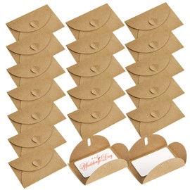 CAXUSD 60-pk Paper Envelopes with Heart Clasp Vintage Style Wedding Invitations Blank Cards Included