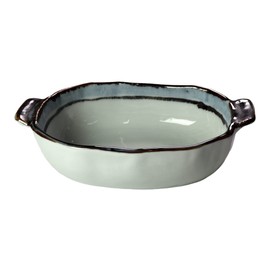 Light Color Line Au Gratin Dish (Fabric Texture) 4.5 x 6.6 x 1.8 inches (115 x 167 x 45 mm) | Au Gratin Dish