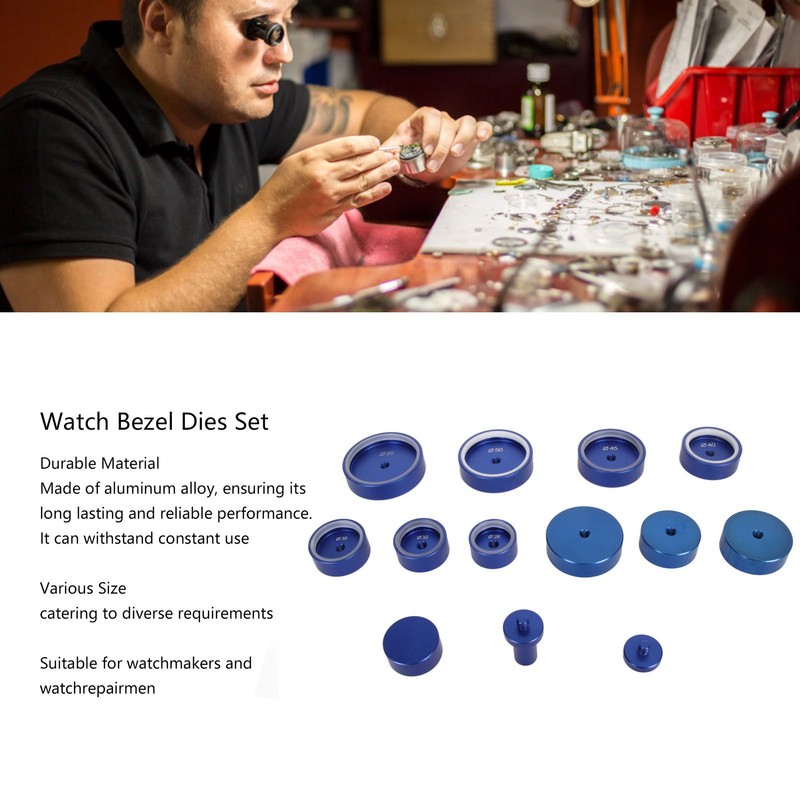 11PCS Watch Bezel Dies Set Aluminum Alloy Professional High Strength