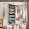 2-in-1 Durable 6-Tier Hanging Closet Organizer with 4 Removable Drawers,2