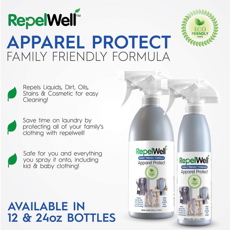 RepelWell Apparel Protect (24oz) Stain & Water Repellent Spray –