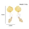 Seashell Conch Earrings, Beach Conch Shell Long Earrings for Women,