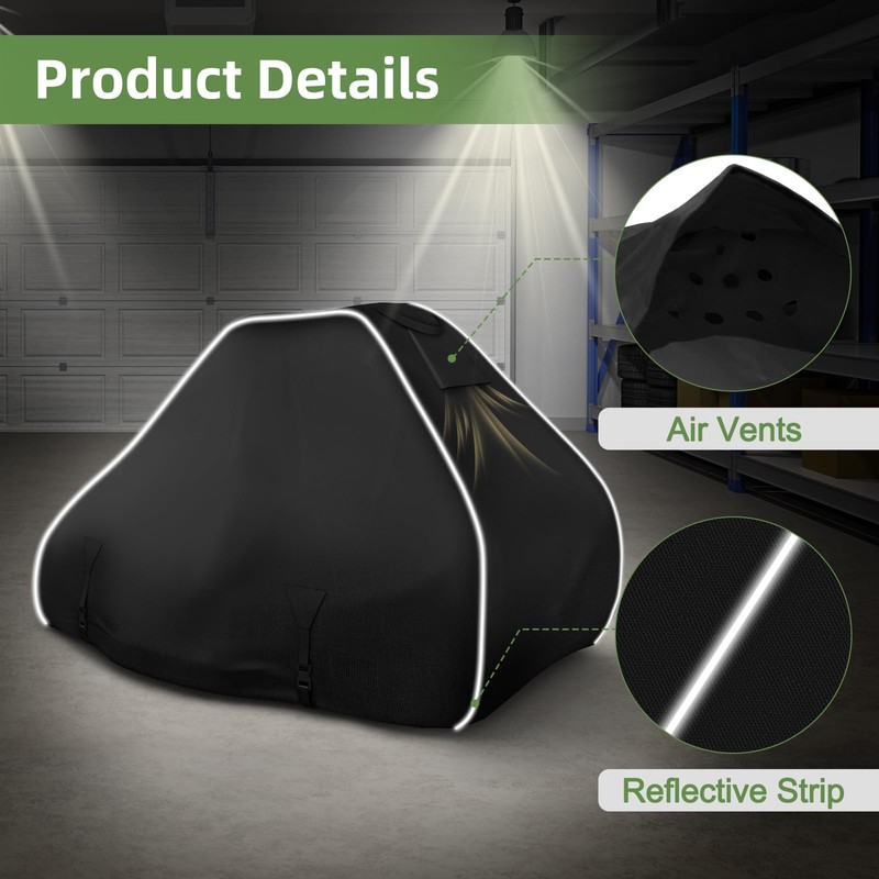 Zenicham Lawn Mower Cover, 600D Waterproof Zero Turn Mower Cover,