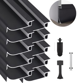 JARBIH 10Packs 3.3ft 1 Meter LED Aluminum Skirting Board, H 65mm LED Skirting Line Strip Light Aluminum Channel Profile Baseboard Light with Milky Cover for Living Room Bedroom Kitchen Home Theater