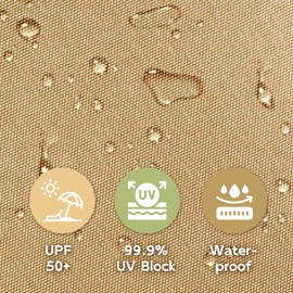 Abba Patio 7.5FT Lyon Outdoor Patio Umbrella Replacement Canopy, 6 Sturdy Ribs UV Protection Waterproof for Garden Deck Backyard Pool,Only Umbrella Replacement Canopy,Tan