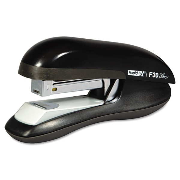 Rapid F30 Compact Flat Clinch Stapler, 30 Sheet Capacity, Black