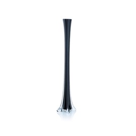 WGV Eiffel Tower Vase, Open 1", Height 20", (Multiple Sizes Choices) Black Glass Floral Container with Sturdy Base, Flower Centerpiece for Wedding Event Home Decor, Arts Crafts, 1 Piece