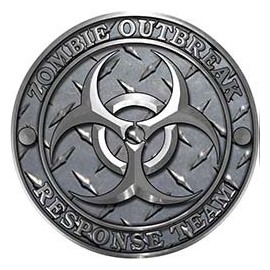 Reflective Zombie Response Team Zombie Outbreak Decal in Diamond Plate