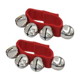 CashBeat Wrist Bells Set of 2, Red Jingle Bells Instrument, Adjustable Ankle Percussion Musical for Kids, Party Favors, Christmas Decor, Education, Dance, Band Performance