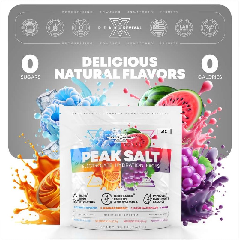 Peak Revival-X Electrolytes Powder Packets - Salt Electrolyte Drink Mix