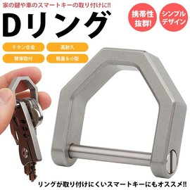 KOYOKOMA Men's D-Ring Key Ring, Titanium Alloy, Shackle, Key Chain, Keys, Smart Key, Screw-type, Metal, Simple Design
