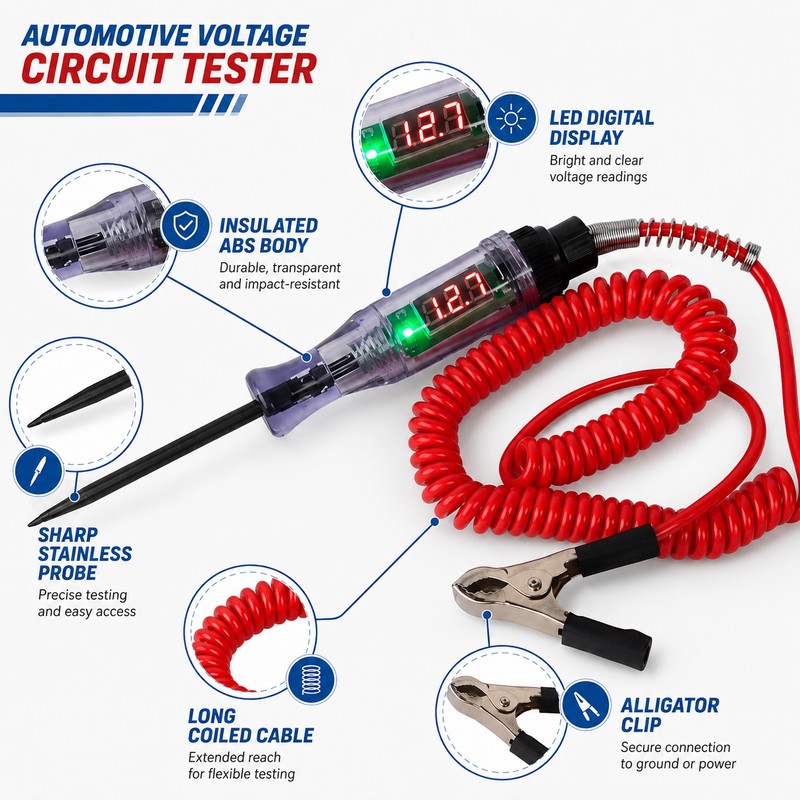 Digital Automotive Circuit Tester for 6V 12V 24V Vehicles –