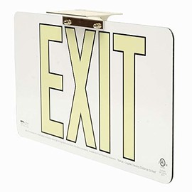 Glow-in-The-Dark Exit Sign White - UL924 Listed - Double-Sided - Suspended Ceiling T-Bar Mount