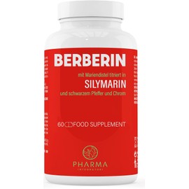 Berberine 500 mg with Silymarin, Black Pepper, Milk Thistle and Chrome - Supplement with 60 Capsules (2 Months) - Supports Metabolism and Detoxification of the Body - Antioxidant Function