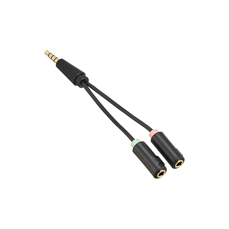 エレコム オーディオ変換ケーブル (3極メス×2-4極オス) 3.5mm【ヘッドセットをPCで使用するための変換ケーブル】 AV-35AD02BK