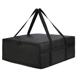 JDYYICZ Pizza Bags for Large Pizza Warmer Bag, 20" x 20" x 8" Carrier Warmer, Insulated Food Delivery Bag, Insulated Grocery Cooler Bags for Catering, Commercial Food Warmers（Black, 1PCS）