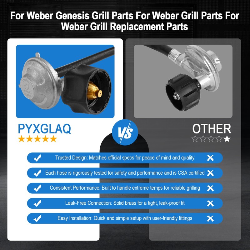 25" For Weber Hose and Regulator kit, Compatible With Spirit