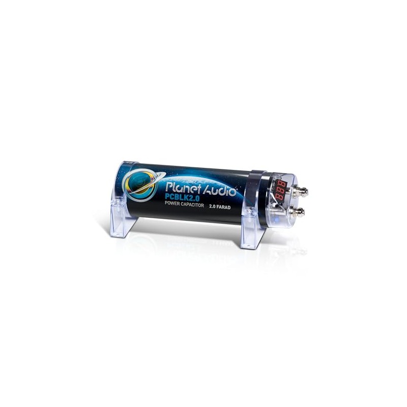 Planet Audio PCBLK20 2.0 Farad Capacitor Digital Volt Meter Black