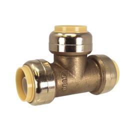 PROCURU 1-1/4 Inch PushFit Tee, Push-to-Connect Brass Plumbing Fitting for Copper, PEX, CPVC, PE-RT Pipe (1.25", 1-Pack)