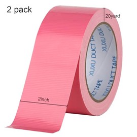 XUXU 2 Pack Pink Duct Tape Heavy Duty Waterproof, Strong Adhesive for Indoor Outdoor Repairs, 40 Yards x 2 Inch Total