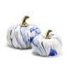 Two’s Company Set of 2 Marbled Blue and White Pumpkins