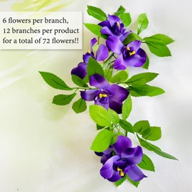 Sumery Expandable Fence Privacy Screen for Balcony Patio Outdoor,Decorative Faux Ivy Fencing Panel,Artificial Hedges (Single Sided Leaves) (2, Branches -Purple Fowers)