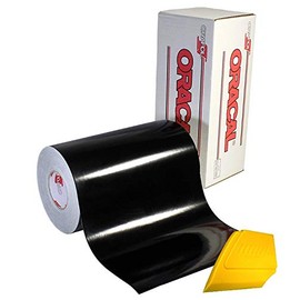 VViViD ORACAL 651 12x 20ft Gloss Vinyl Choose Color Solvent-Based Adhesive-Backed Calendared Wrap Decals (Black) w/Yellow Detailer