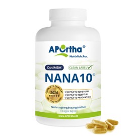 APOrtha NaNa10 270 Vegan Capsules, Dr. von Helden Formula with 10 Components, with Vitamin C and Magnesium and L-Glycine, 270 Capsules for 30 Days, Gluten Free, Allergy-Free, Lactose Free