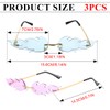 LNQ LUNIQI Pack of 3 Flame Sunglasses, Funny Glasses, Fire