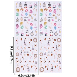 New Year Christmas Nail Stickers Winter Holiday Nail Art Stickers Colorful Fireworks Nail Design Sticker Nails Xmas Lock Champagne Nail Decor Nail Sticker Seasonal Christmas Nail Decals Nail Supplies