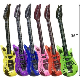 Inflatable Guitar,Waterproof Party Props Guitars,36In Reusable Inflatable Guitar Toys,Assorted Color Guitar Inflatable for Kids Birthday,Decor,Karaoke Themed Party,Rock and Roll Party Favors