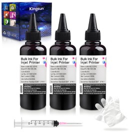 KSUMEI Ink Refill Kit for Canon 210 240 243 245 250 270 280 CL 241 244 246 251 271 281XL PGI-225 CLI-226 PGI-1200 PGI-2200 Ink Cartridge Bottle (Black, 100ml x 3)