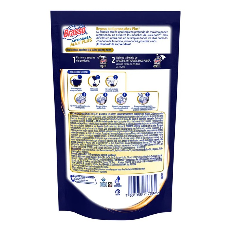 Limpiador BRASSO Antigrasa Max Plus en doypack