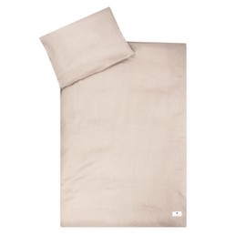 Julius Zöllner Muslin Children's Bed Linen 100 x 135 cm + 40 x 60 cm, 2-Piece Set Consisting of Duvet Cover and Pillowcase, 100% Cotton Muslin, with Zip, Standard 100 by Oeko-Tex, Sand