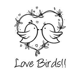 Round Love Birds Stamp | Eternal Feathered Love: Commemorative Birds of Affection Custom Stamp Stamp - Ideal 400R Round Stamp - 1-5/8"