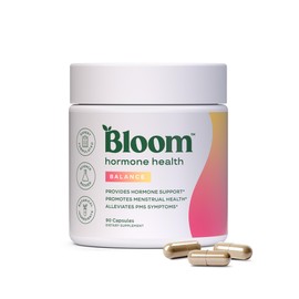 Bloom Nutrition Hormone Health & Cortisol Support for Women - Balance - Menstrual Health, PMS Symptoms, Pomegranate Extract, Chaste Tree Berry & Dong Quai Root, 30 Servings