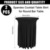 Fivenl 2 Pack Spandex Cocktail Table Skirt 32"x 43" Black
