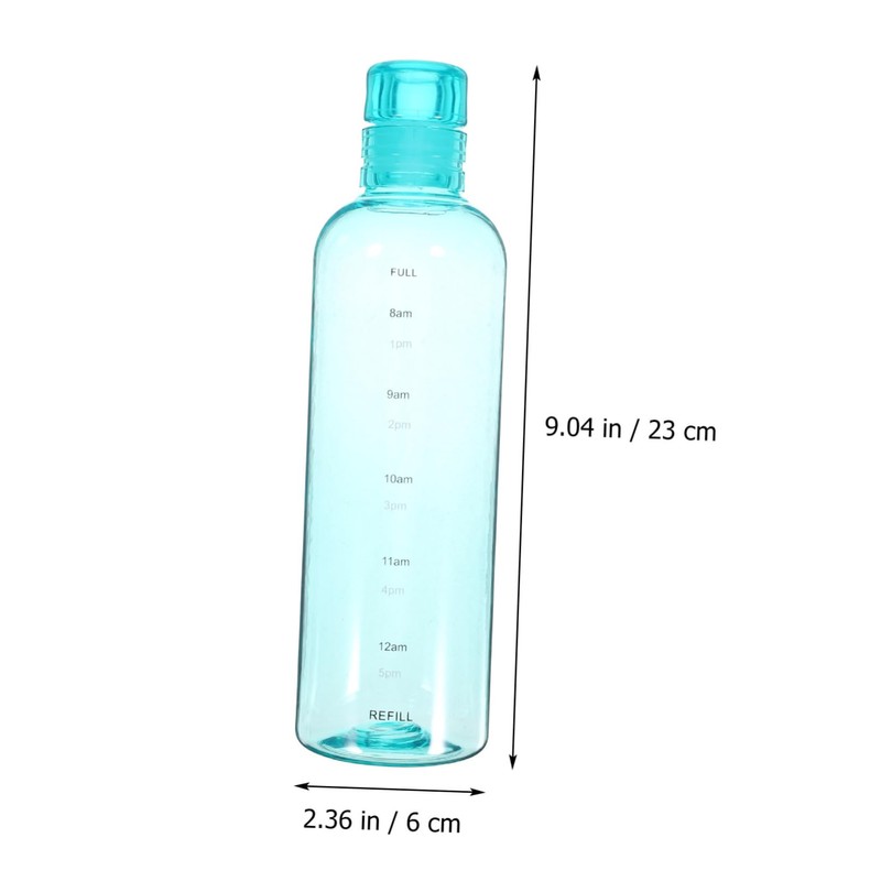 KOMBIUDA Portable Transparent Water Bottle with Scale Capacity Sealed Drinking