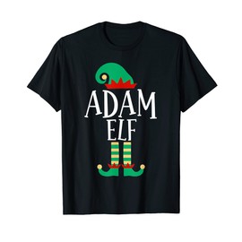 Funny Adam Elf Family Matching Christmas Pyjamas T-Shirt, black